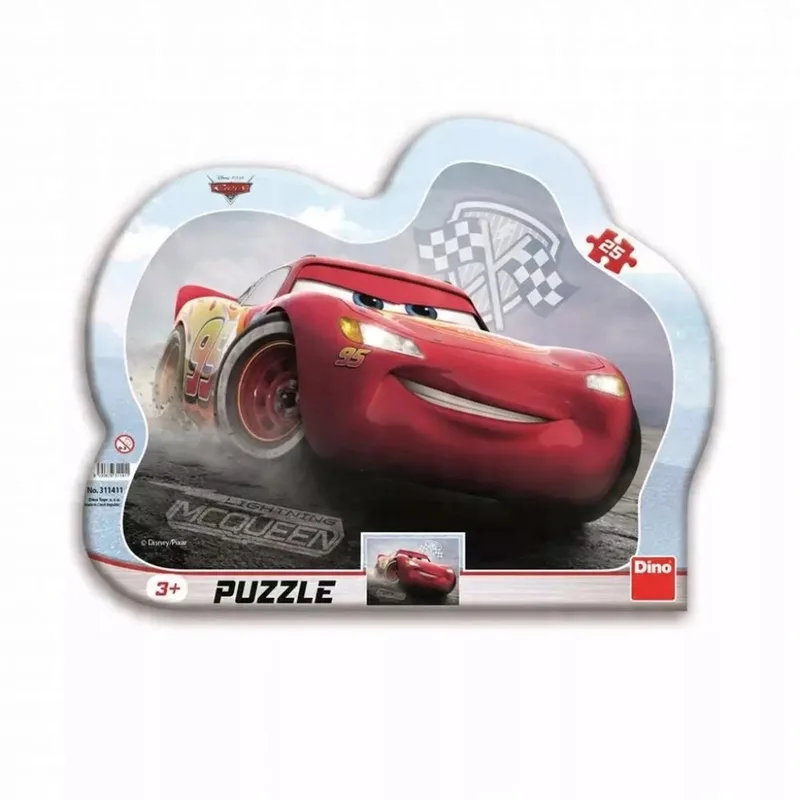 Auto Puzzel 25 Elementen - Zygzak McQueen van Dino, editie Rood – doos