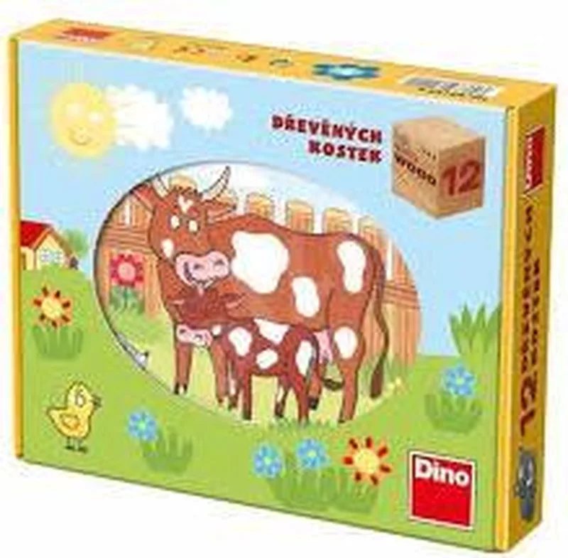 Blokken puzzel boerderij puzzel. van Dino – doos