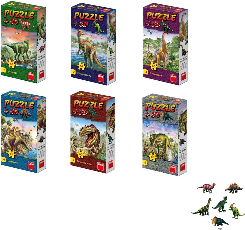 Dino 3d Puzzel Brachiosuarus Groen/geel 60 Stukjes van Dino, editie Assorti – doos