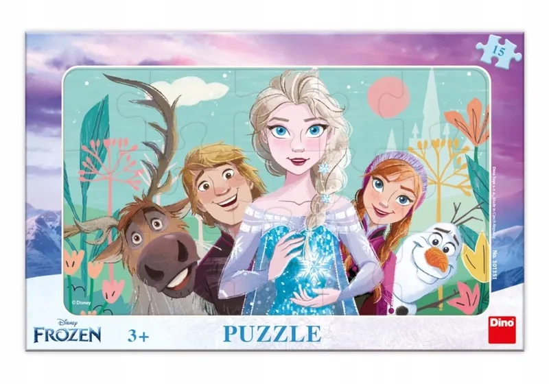 Frozen II Dino Puzzel met Frame - 15 Elementen van Dino – doos