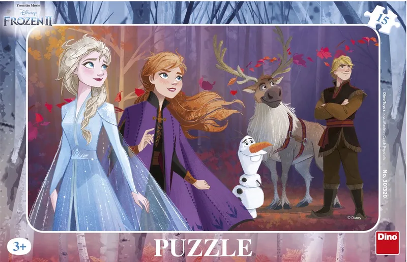 Frozen II rėminiai dėlionė su Elsa ir Anna, 15 elementų vaikams 3+ von Dino, Ausgabe Mehrfarbig – Schachtel