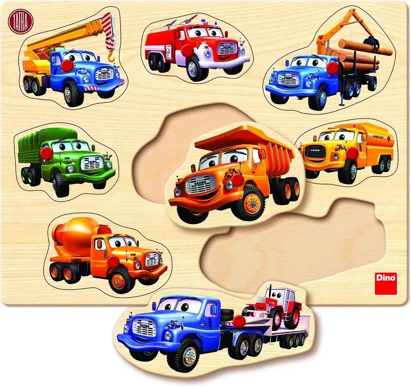 houten puzzel Tatra 8 stukjes from Dino, Multicolour edition – box