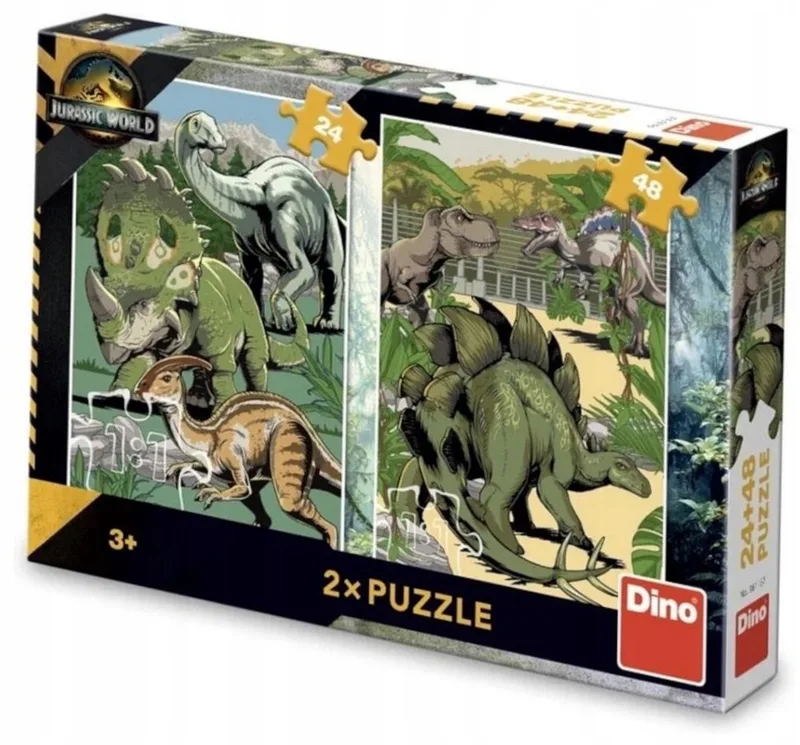 Jurassic World Puzzel 2-in-1: 24 & 48 Stukjes van Dino – doos