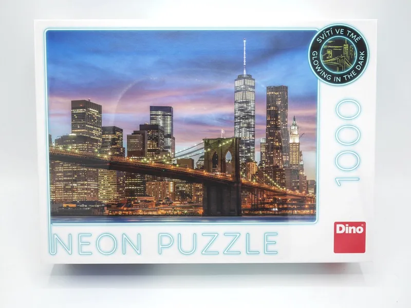Leg puzzel Manhattan new york usa, neon 1000 stukjes fra Dino, Flerfarvet-udgave – æske