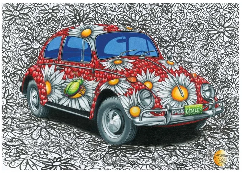 legpuzzel VW Beetle 500 stukjes - kleurrijke puzzel speelgoed. fra Dino, Flerfarvet-udgave – æske