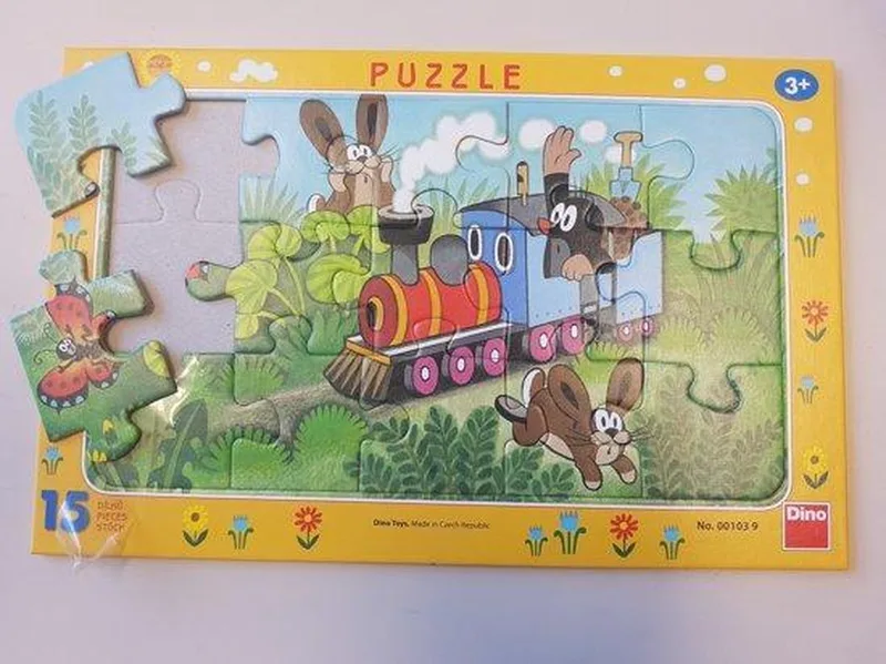 Molletje Puzzle 15 stukjes plat karton van Dino – doos