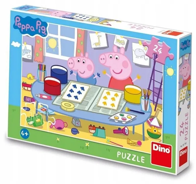 Peppa Pig Artiesten Puzzel 24 Stukjes - 4 Jaar+ van Dino, editie Meerkleurig – doos