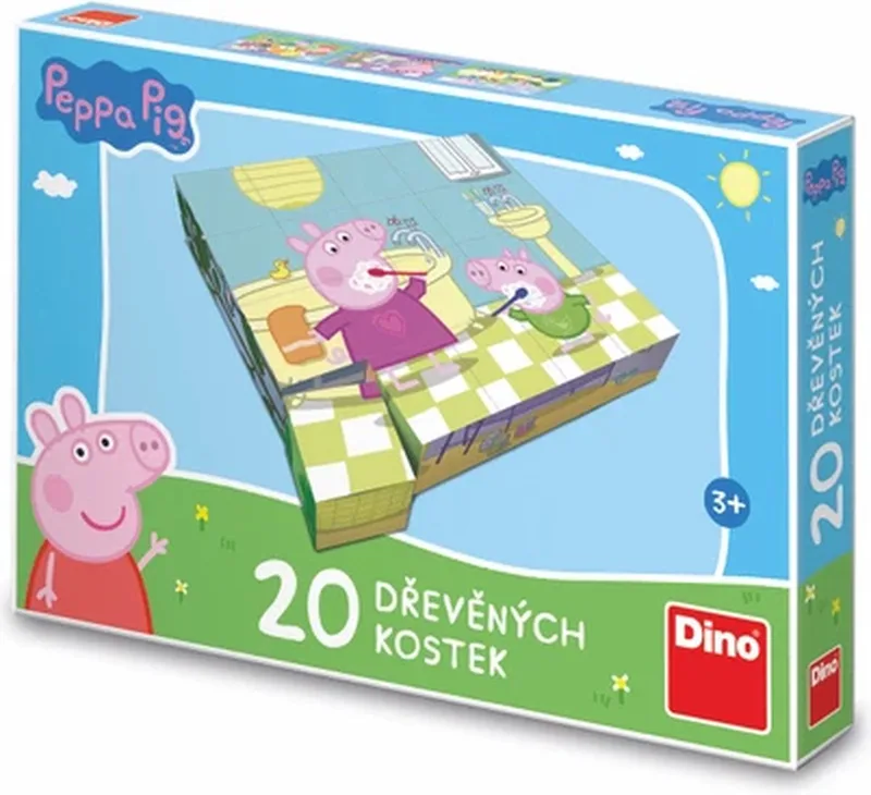 Peppa Pig Blokken Puzzle 20 blokjes van Dino, editie Div – doos
