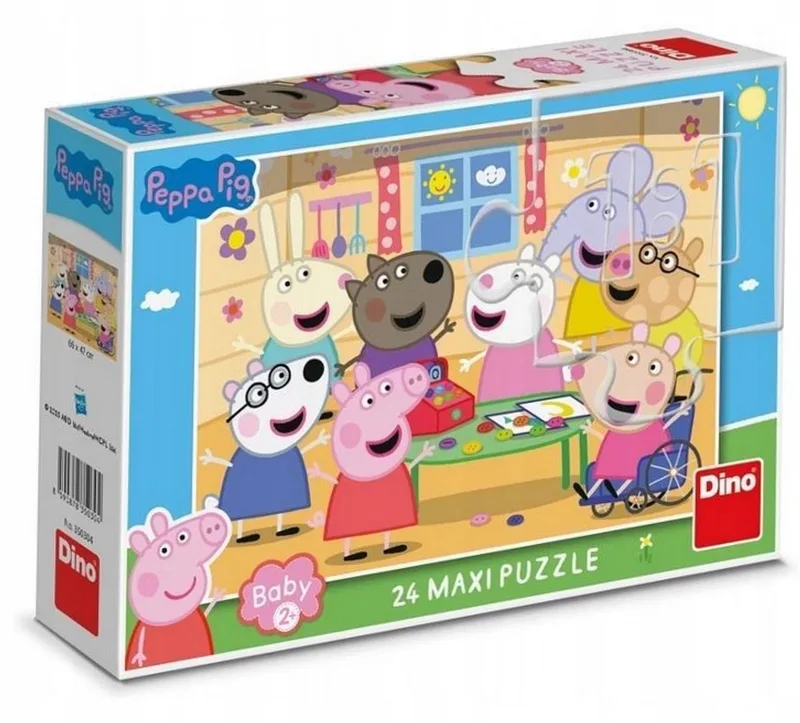 Peppa Pig Maxi Puzzel 24 Stuks - Winkelbezoek van Dino, editie Meerkleurig – doos