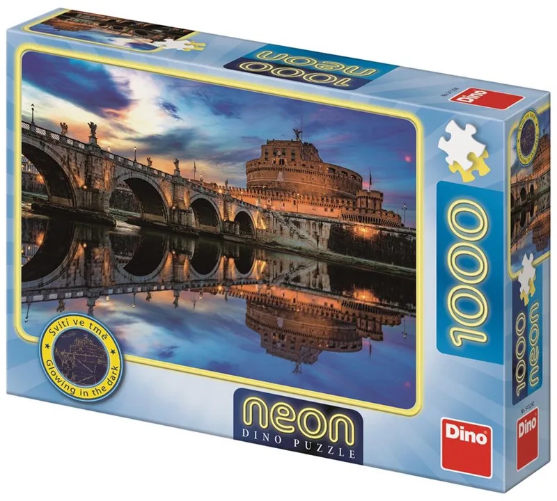 puzzel 1000 stukjes Angel Castle Neon glow in the dark fra Dino, Flerfarvet-udgave – æske