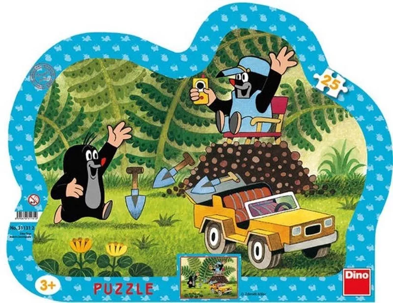 Puzzel 25 Stukjes Molletje - Gele Auto Dino Toys fra Dino, Gul-udgave – æske