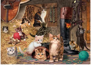 puzzel dieren - Secret Puzzle Kittens 1000 stukjes legpuzzel. van Dino, editie Meerkleurig – doos 1 van 2