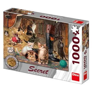 puzzel dieren - Secret Puzzle Kittens 1000 stukjes legpuzzel. van Dino, editie Meerkleurig – doos 2 van 2