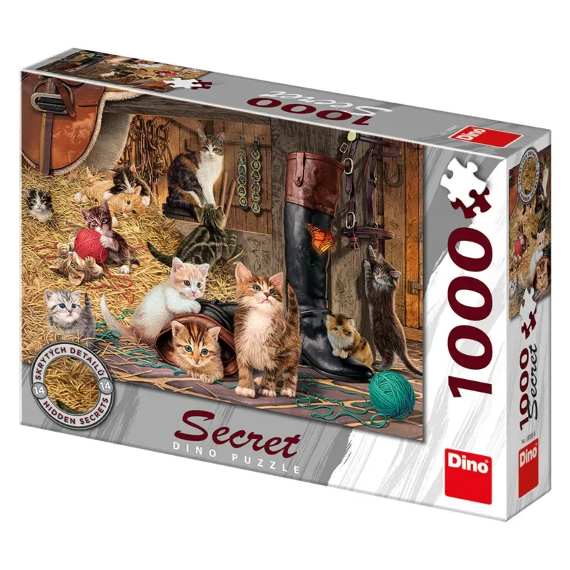 puzzel dieren - Secret Puzzle Kittens 1000 stukjes legpuzzel. van Dino, editie Meerkleurig – doos 2 van 2