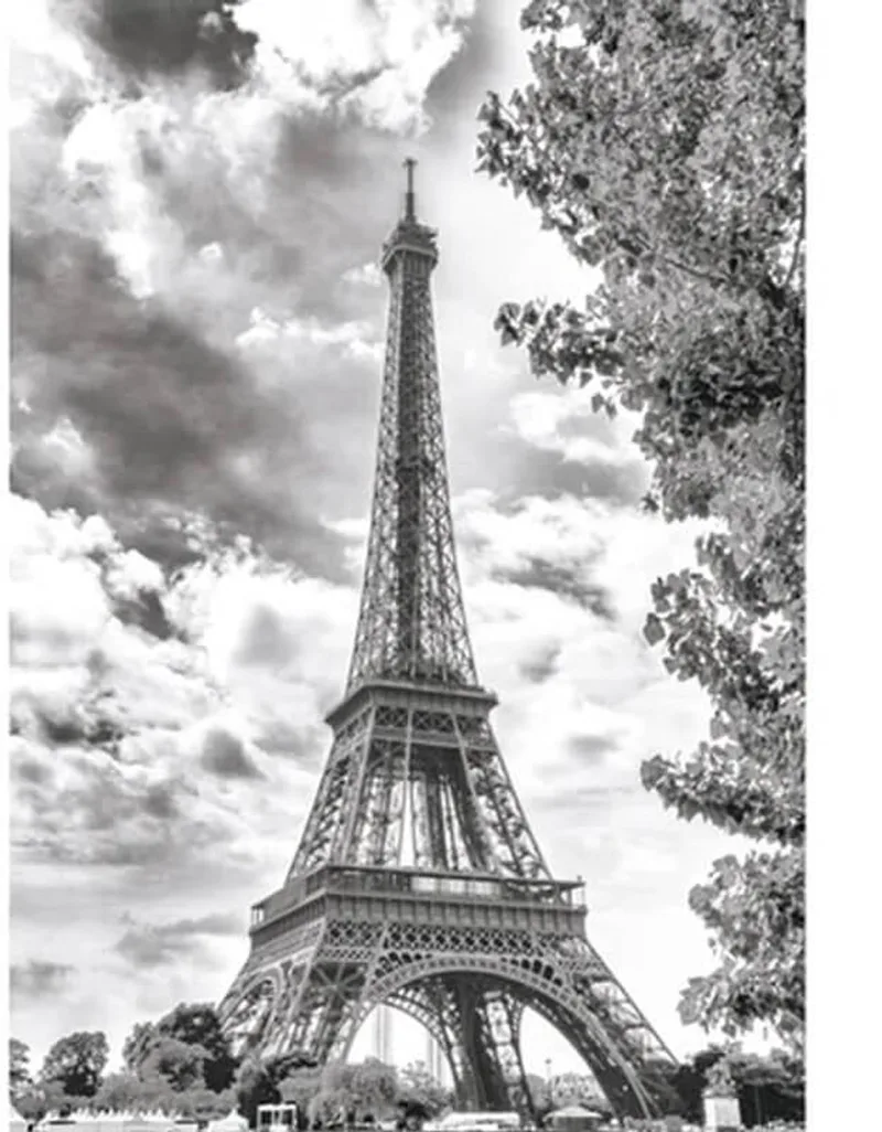 puzzel Eiffeltoren zwart-wit - 500 stukjes legpuzzel. fra Dino, Sort-udgave – æske