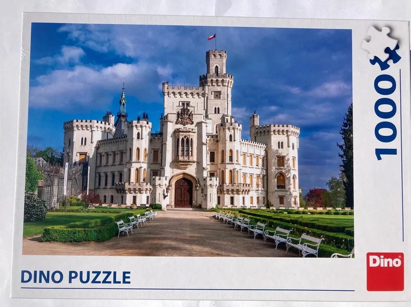 puzzel Hluboka Castle - 1000 stukjes legpuzzel bouwwerk. fra Dino, Flerfarvet-udgave – æske