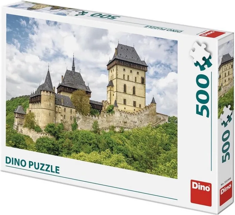 puzzel Karlstein Castle - 500 stukjes legpuzzel landschap. van Dino, editie Meerkleurig – doos