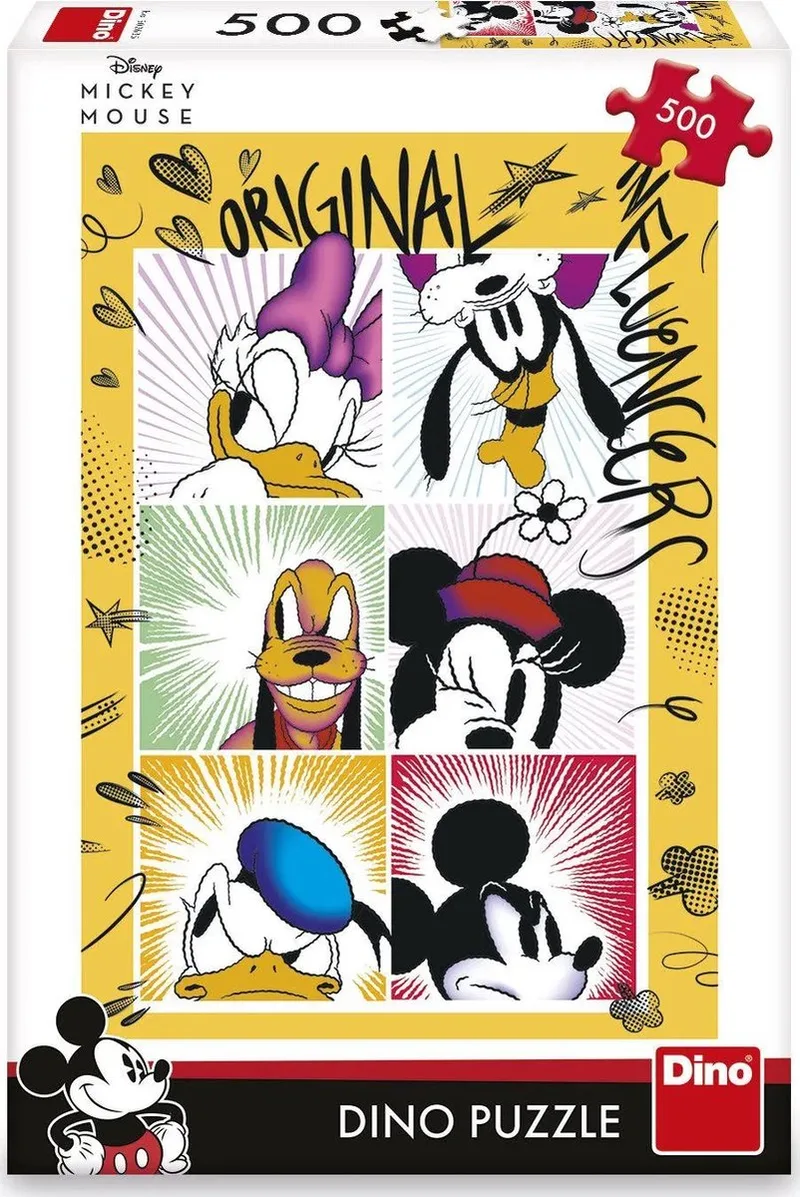 puzzel Mickey Mouse cartoon 500 stukjes kleurrijk speelgoed. from Dino, Multicolour edition – box