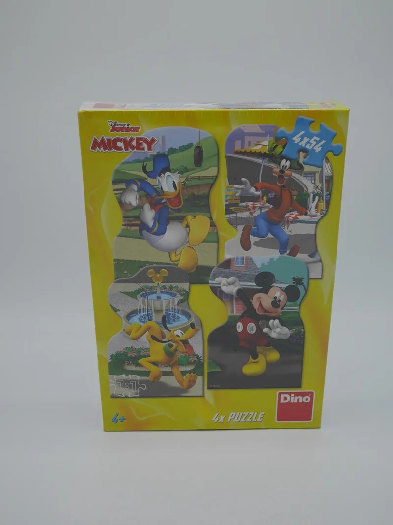 puzzel - Mickey Mouse stad - 4 x 54 stukjes karton speelgoed. from Dino, Multicolour edition – box