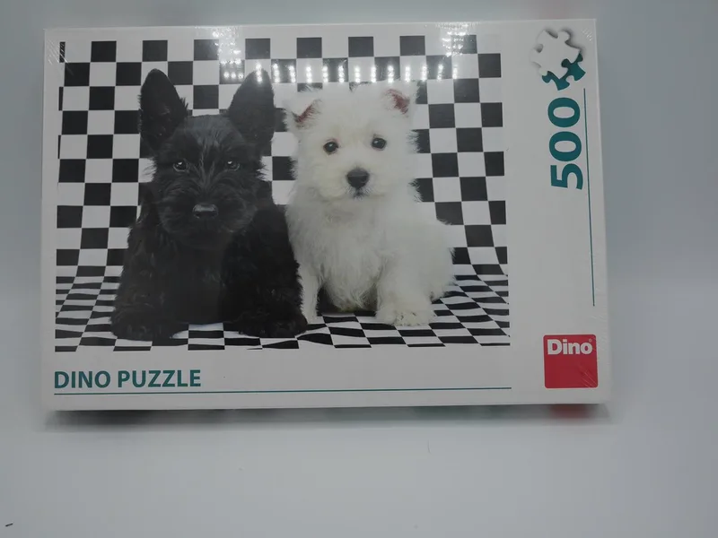 puzzel Puppies , 500 stukjes van Dino, editie Zwart wit – doos