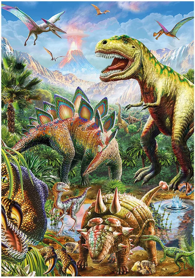 puzzel speelgoed neon dinosaurus 100 stukjes glow in the dark. from Dino, Multicolour edition – box