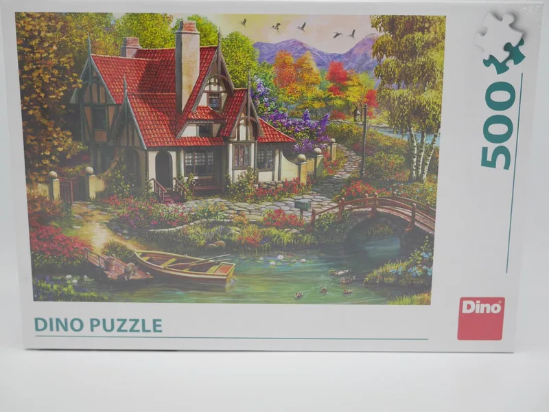 Puzzel van een nostalgisch huis aan het water, 500 stukjes. from Dino, Multicolour edition – box