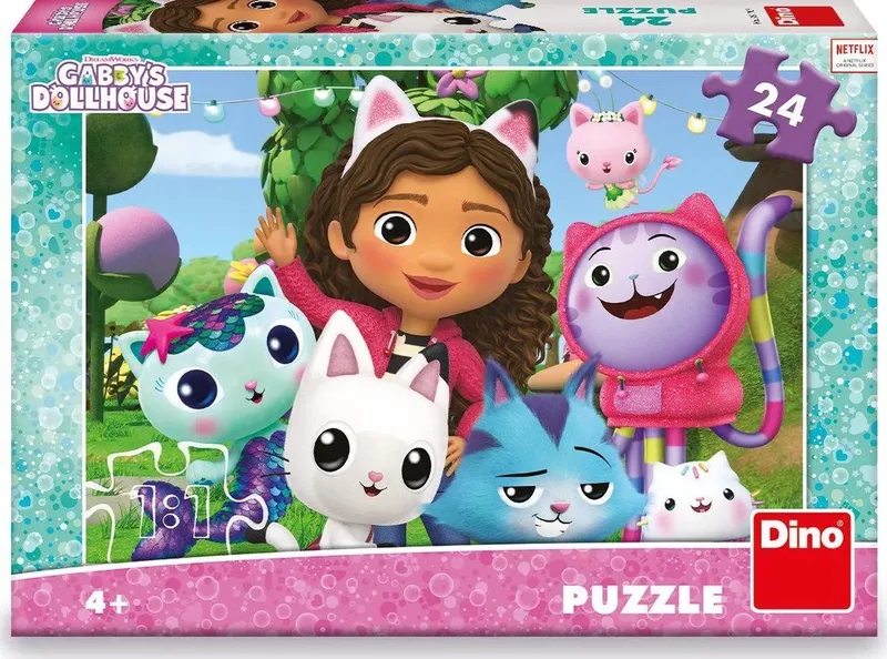 Puzzel van Gabby's Dollhouse 24 stukjes van Dino, editie Meerkleurig – doos
