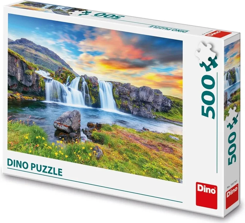 puzzel van Ijslandse watervallen 500 stukjes de Dino, édition Multicolore – boîte