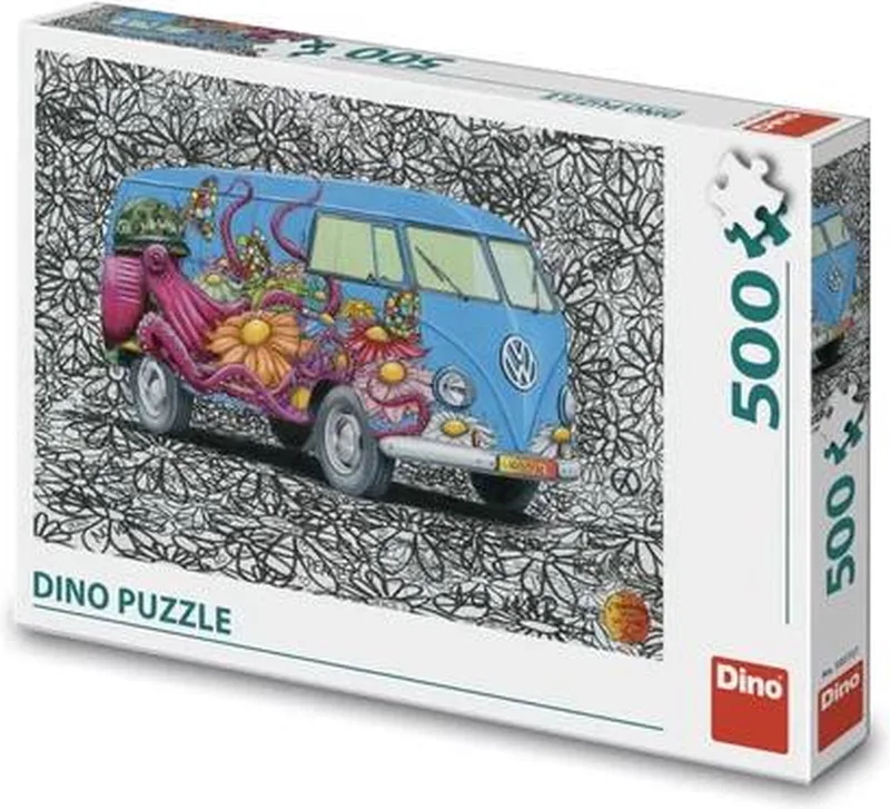 puzzel Volkswagen hippie bus 500 stukjes from Dino, Multicolour edition – box