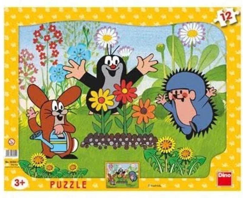 Puzzle 12 Krecik ogrodnik DINO - Puzzel 12 Tuinier DINO fra Dino, Flerfarvet-udgave – æske
