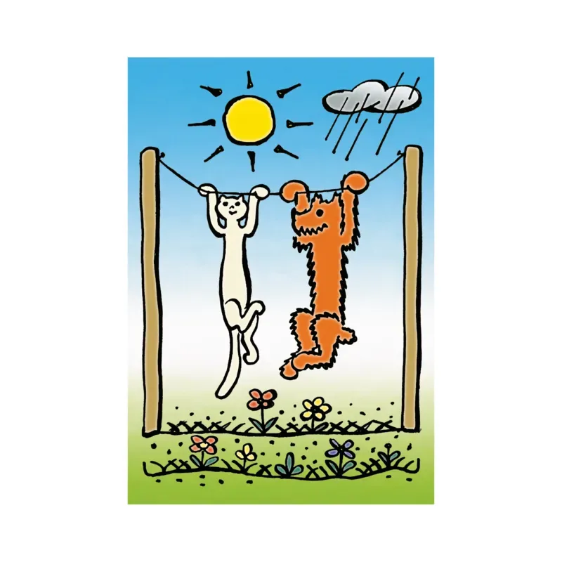 Puzzle 2 Puzzles - Doggie & Pussycat - 26 à 50 pièces van Dino – doos