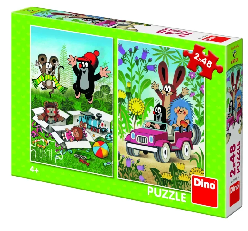 Puzzle 2 Puzzles - La Petite Taupe - 26 à 50 pièces van Dino – doos