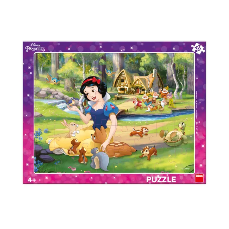Puzzle Blanche-Neige et les Animaux - 26 à 50 pièces fra Dino – æske