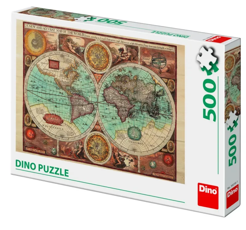 Puzzle Carte du Monde, 1626 - 500 à 999 pièces fra Dino – æske 2 af 2