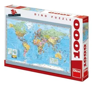 Puzzle Carte du Monde (en anglais) - 1000 pièces från Dino – kartong 2 av 2