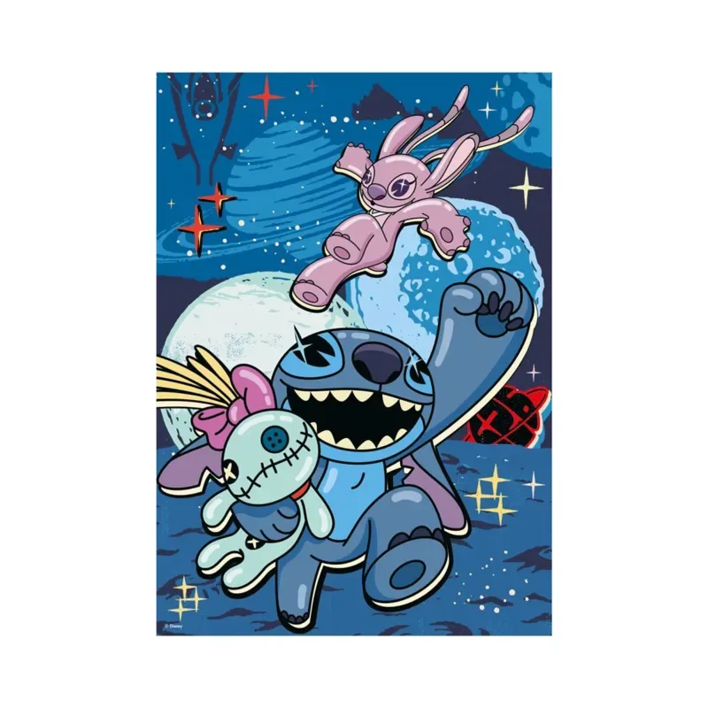 Puzzle Pièces XXL - Stitch - Puzzle Neon - 100 à 149 pièces de Dino – boîte