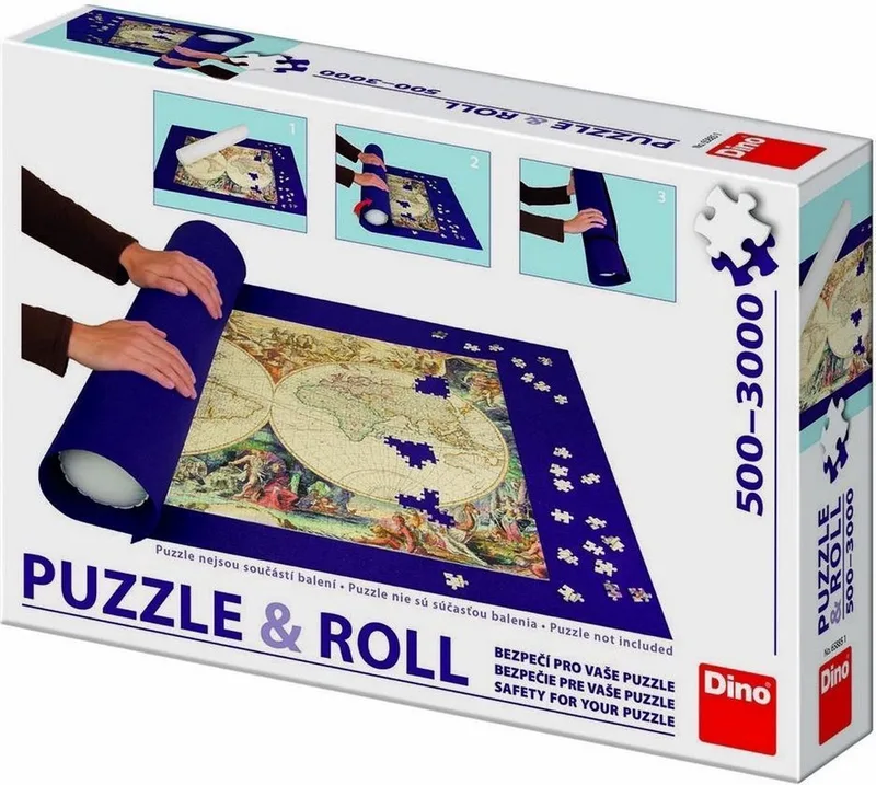 Roll & Puzzelmat - 500 tot 3000 stukjes de Dino, édition Bleu, Violet – boîte
