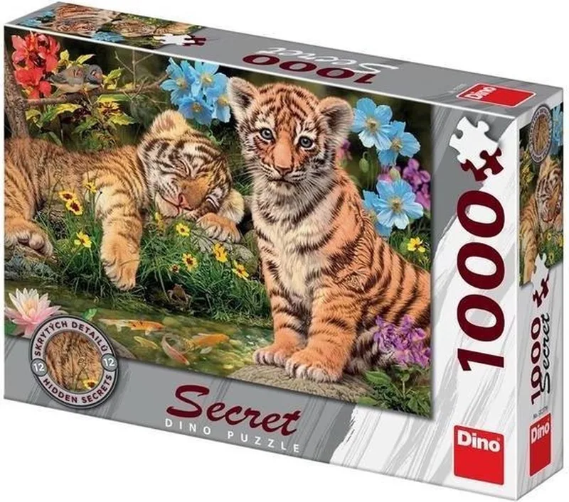 Secret Puzzel Tijgerbabies 1000 stukjes from Dino, Multicolour edition – box