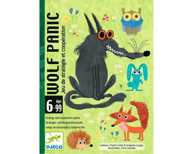 WolfPanic Strategiespiel mit Märchenthema für Kinder, Kartenspiele: WolfPanic von Djeco – Schachtel