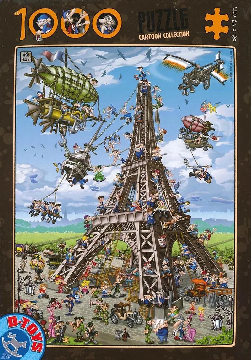 Eiffeltoren Cartoon Puzzel 1000 Stukjes van DToys, editie Meerkleurig – doos