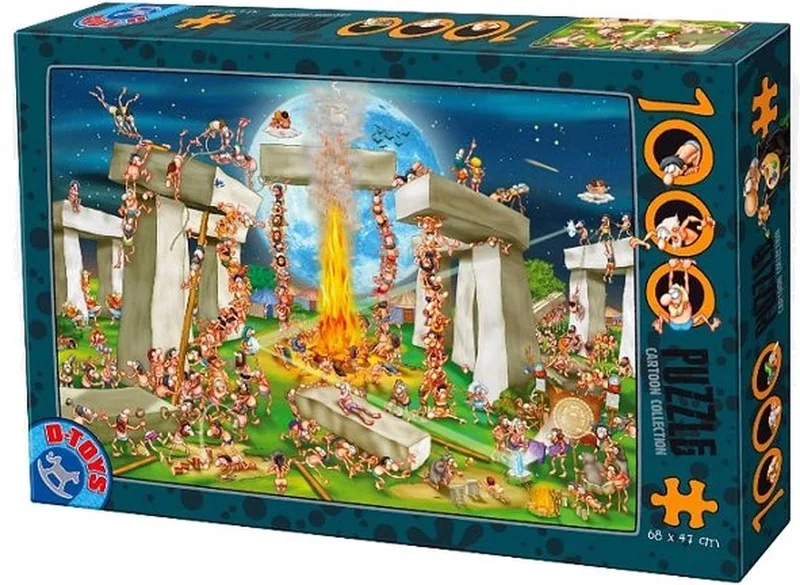 legpuzzel Cartoon Stonehenge 1000 stukjes puzzelspel. fra DToys, Flerfarvet-udgave – æske