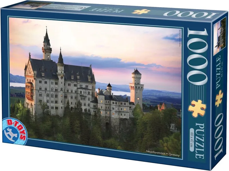 Puzzel 1.000 stukjes - Neuschwanstein, Allemagne van DToys – doos