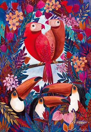 Puzzle Andrea Kürti: Tropical - 1000 pièces de DToys – boîte 1 sur 2