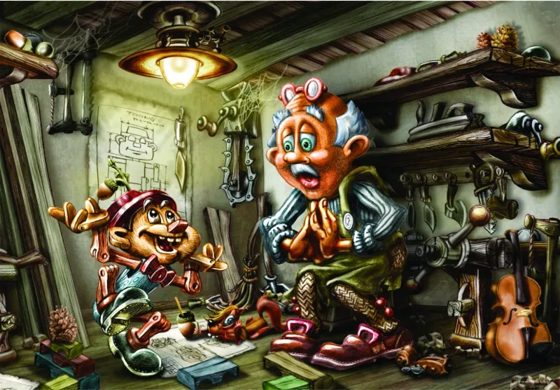 Puzzle Biro Donat: Pinnochio - 1000 pièces van DToys – doos 1 van 2