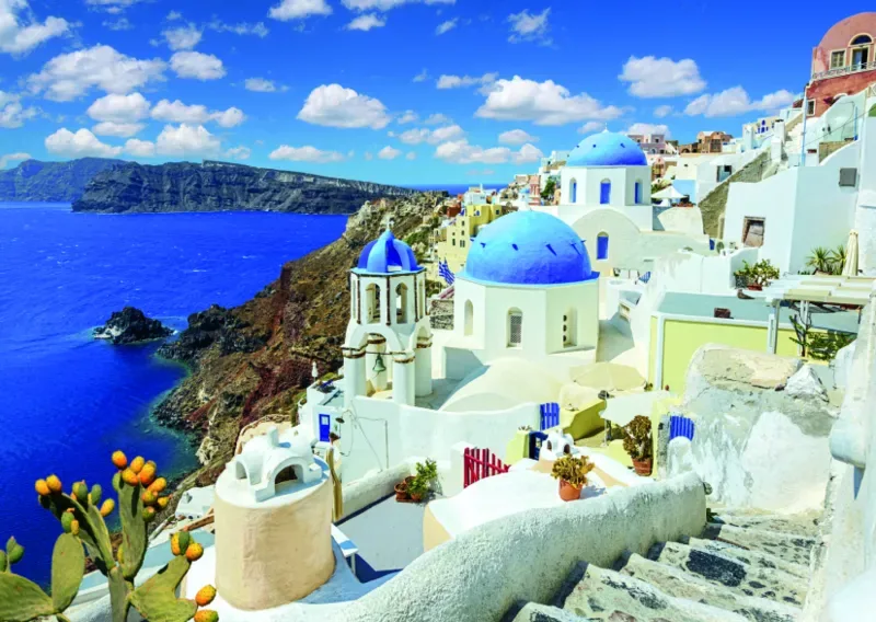 Puzzle Discover Europe - Santorin - 1000 pièces de DToys – boîte 1 sur 2