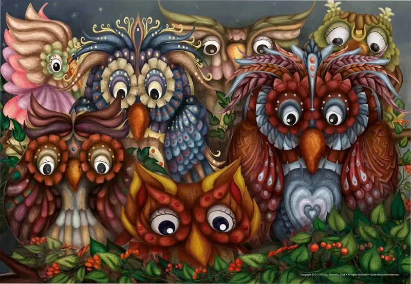 Puzzle Hiboux - 200 à 499 pièces van DToys – doos