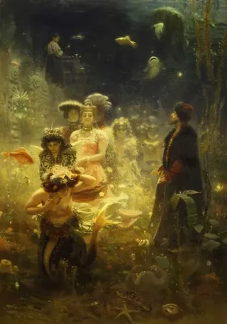 Puzzle Ilia Répine : Sadko dans le Royaume Subaquatique, 1876 - 1000 pièces från DToys – kartong 1 av 2