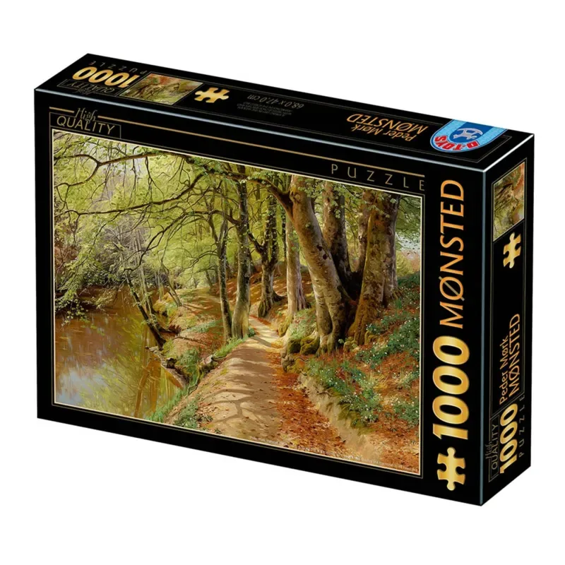 Puzzle Peder Mørk Mønsted - A Spring Day in the Woods with Fresh-Blown Beeches and Anemones in the Forest B - 1000 pièces de DToys – boîte 2 sur 2