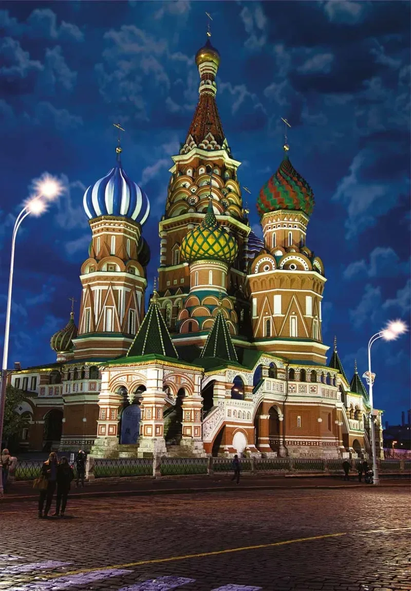 Puzzle Russie, Moscou - Cathédrale Saint-Basile-le-Bienheureux - 1000 pièces de DToys – boîte 1 sur 2
