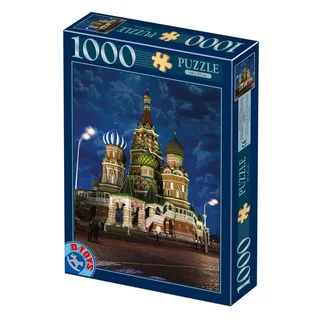 Puzzle Russie, Moscou - Cathédrale Saint-Basile-le-Bienheureux - 1000 pièces de DToys – boîte 2 sur 2